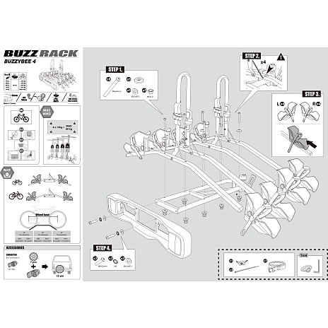 BuzzRack BUZZYBEE4 cykelholder til 4 cykler