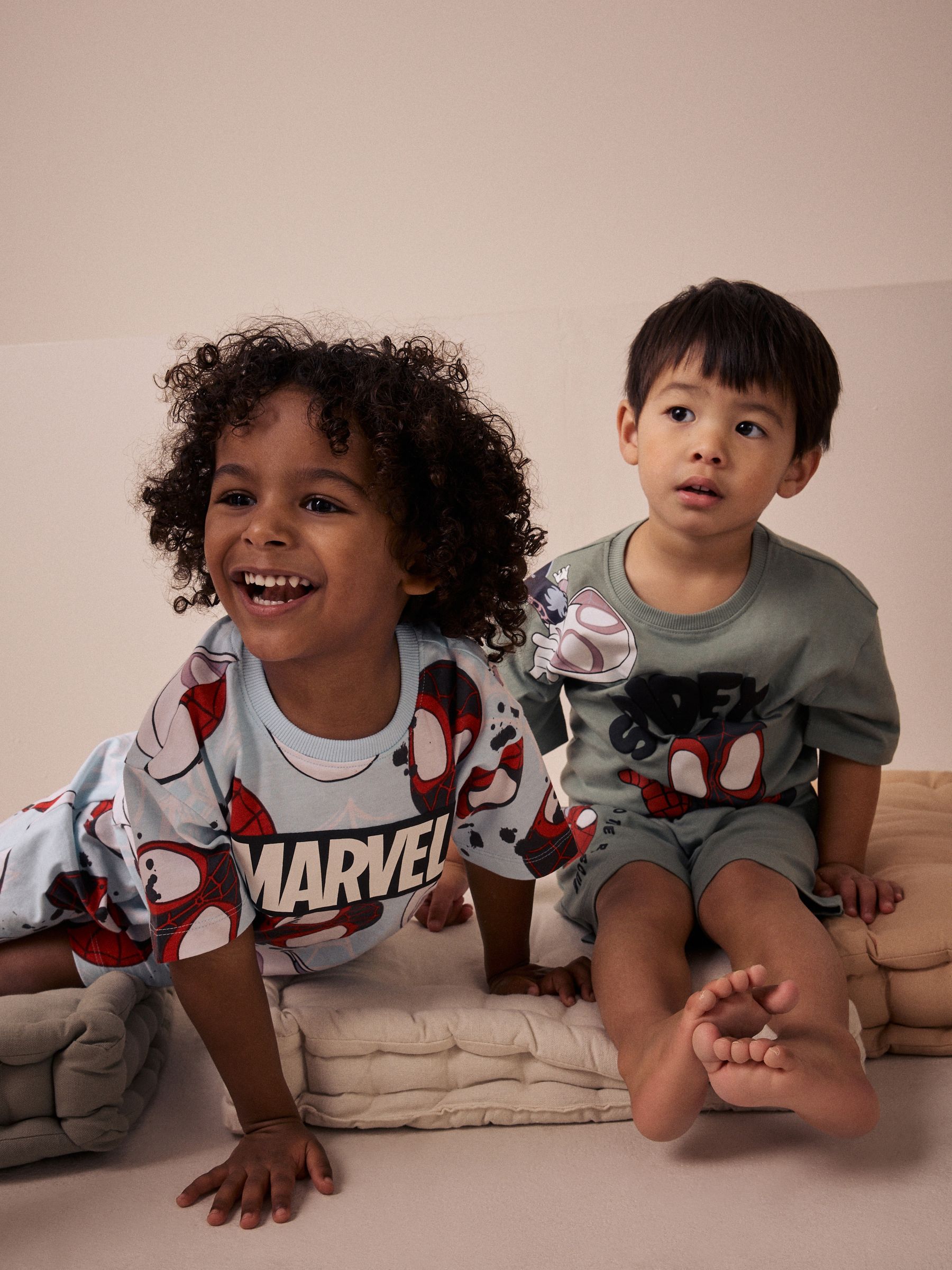 Rood/blauwe Spidey - Verpakking van 3 korte pyjama's (12mnd -10jr)