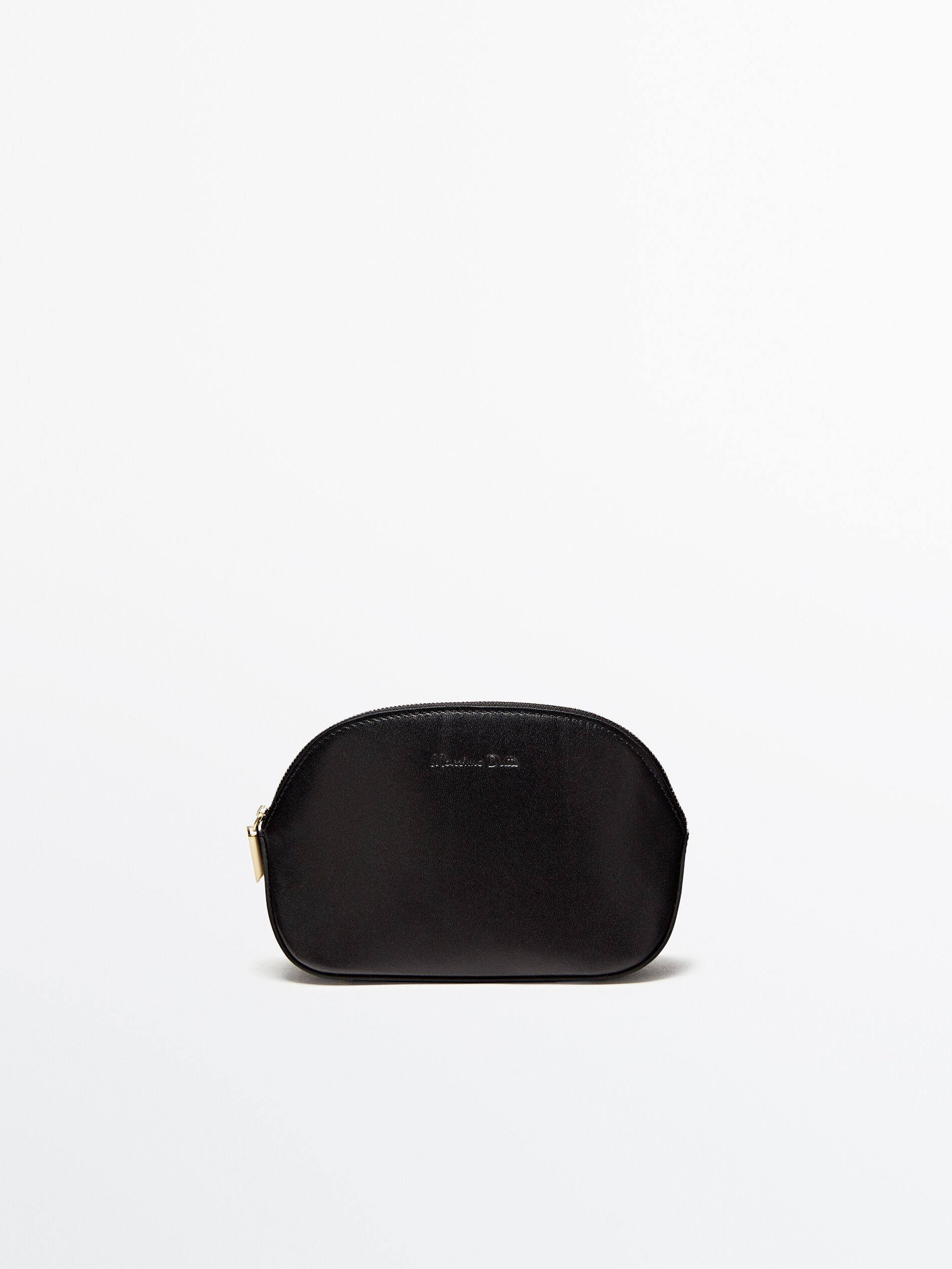 Neceser piel napa cremallera - NEGRO