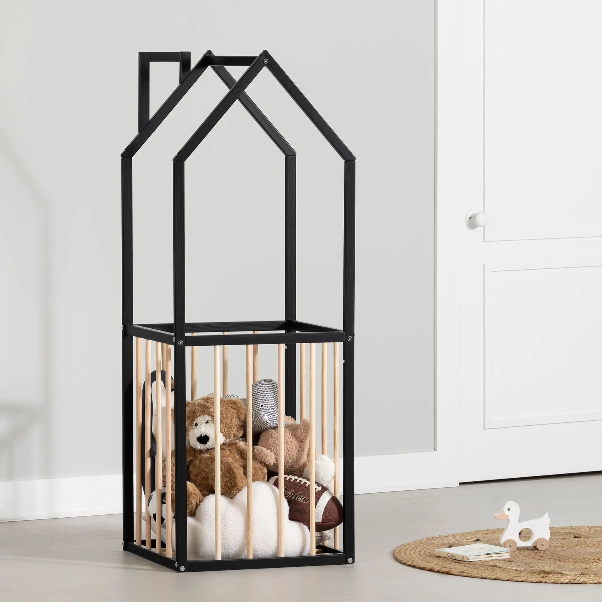 South Shore Unité de rangement pour jouets - Ohana Noir et Naturel