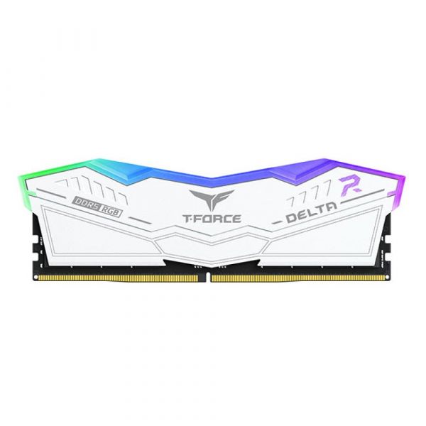 Memória RAM Team Group Kit 32GB (2 x 16GB) DDR5 6000MHz Delta Branco RGB CL30 - FF4D532G6000HC30DC