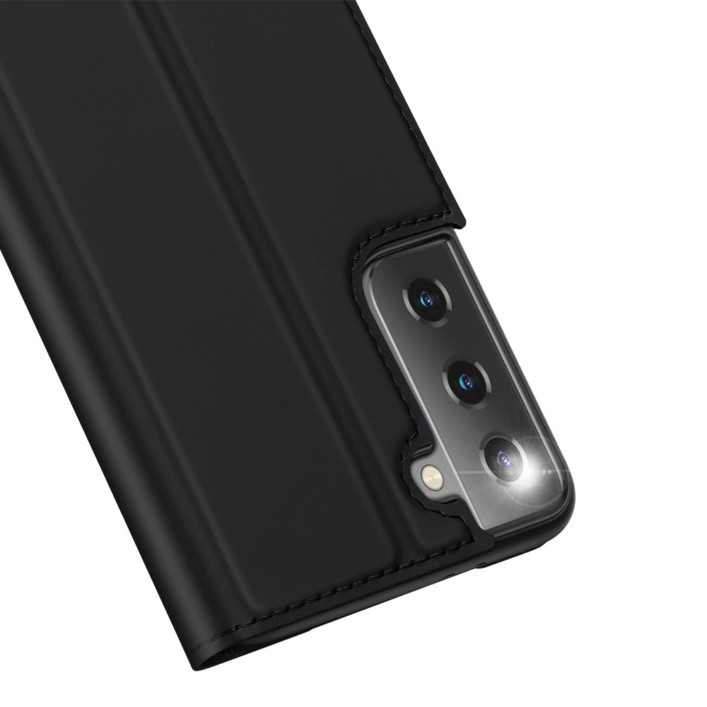 Samsung Galaxy S21 5G Flip Wallet Cover Leder Tasche - Schwarz