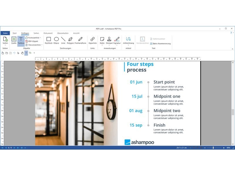 Ashampoo PDF Pro 4 ESD, Vollversion, 1 PC PDF zusammenfügen, in Word umwandeln und wie einen Text bearbeiten