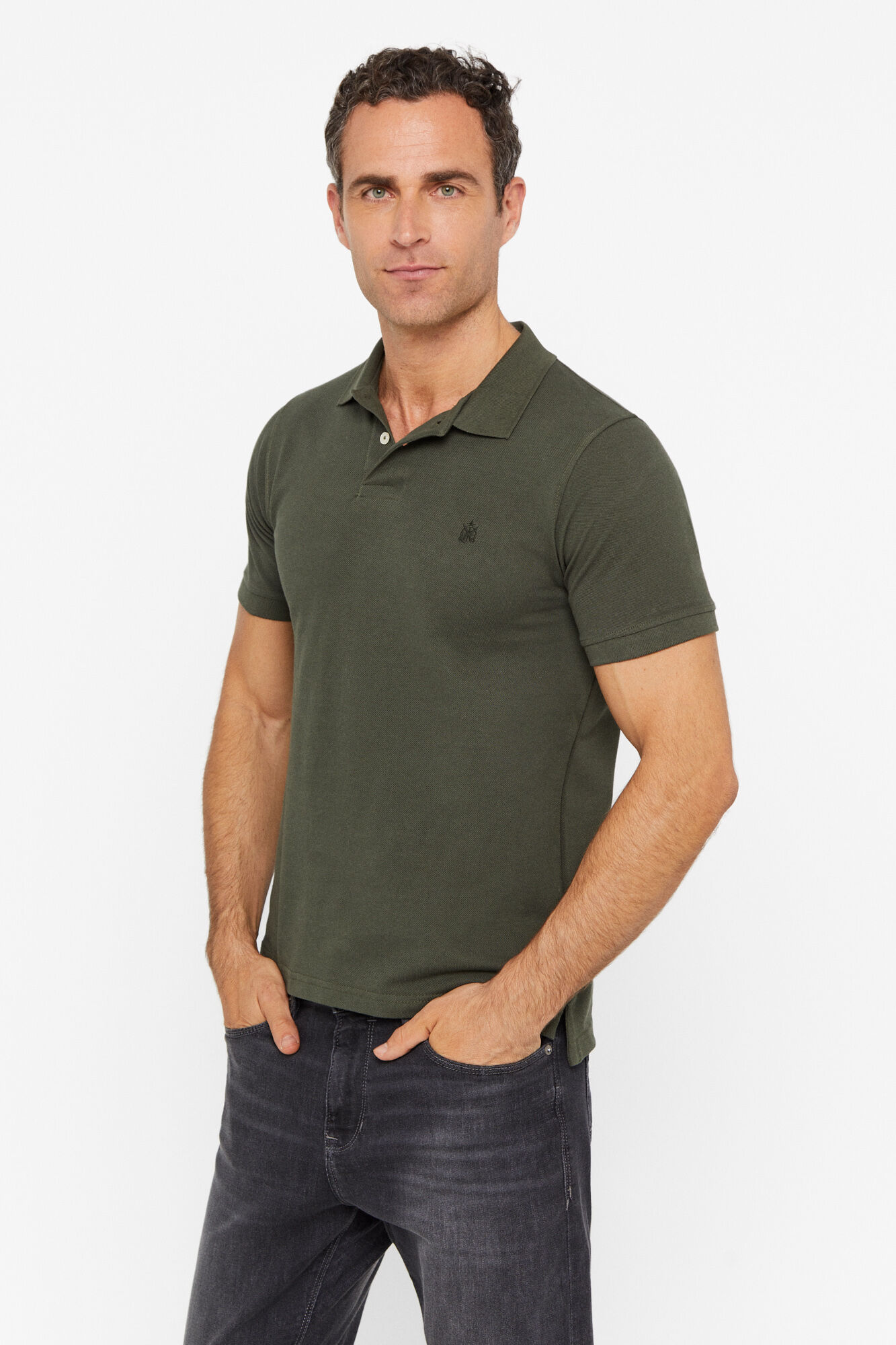 Camisa polo com logotipo - Cáqui