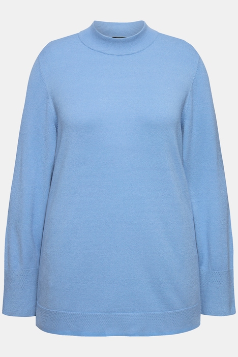 Pullover, Stehkragen, Langarm, Rippbündchen