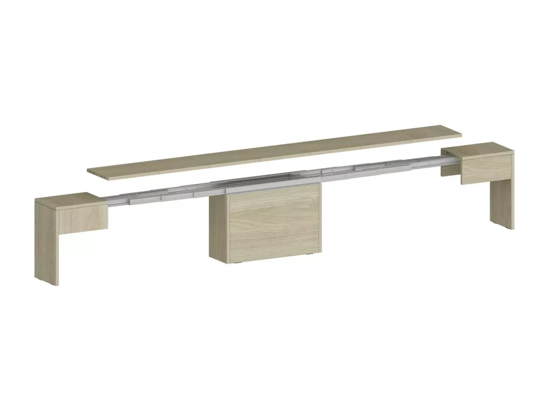 Banc Dollocol, Siège pour table à manger, Banc simple extensible, 290x25h45 cm, Olmo