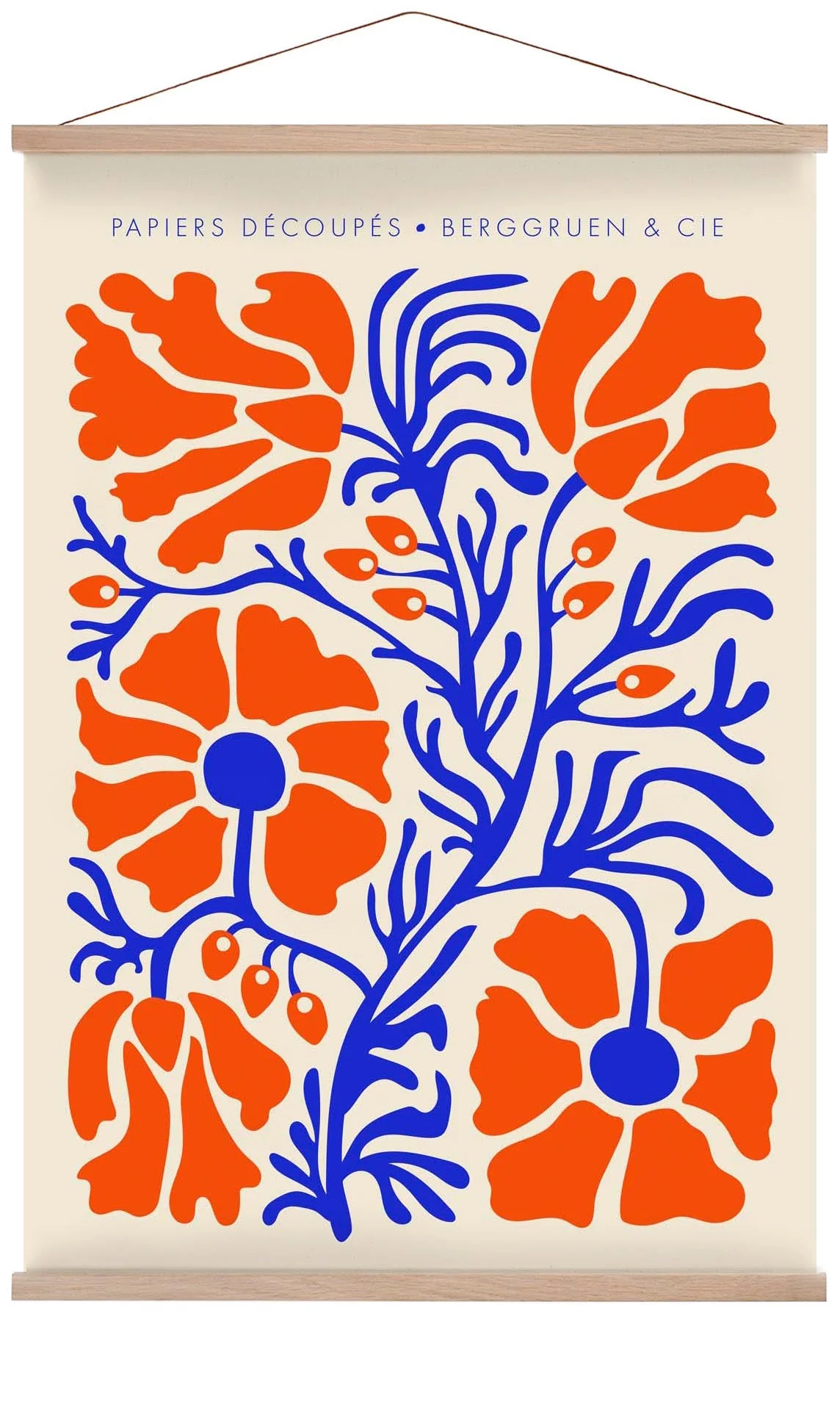 Blumen Blau Orange Papiers Découpés Kunstausstellung
