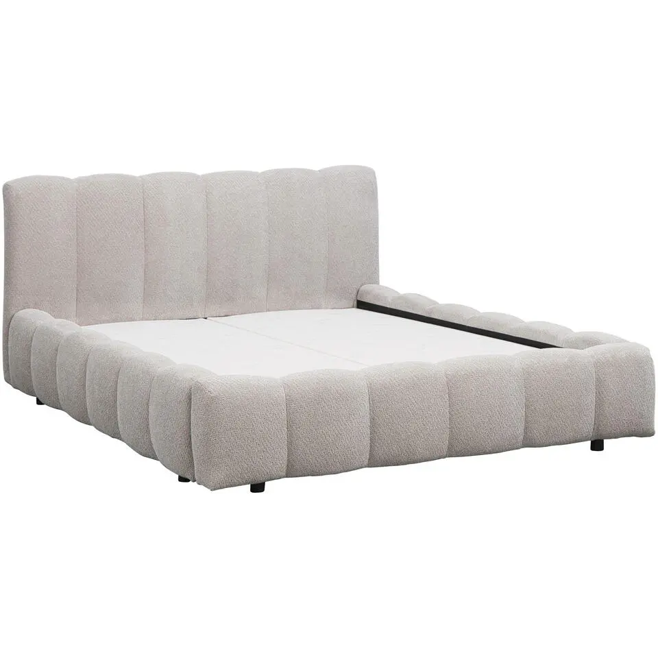 Bed Maudy met opbergruimte - lichtgrijs - 160x200 cm