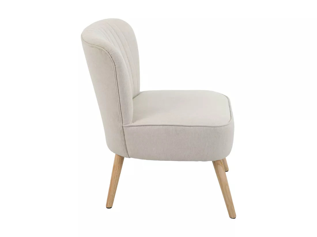 Lot de 2 fauteuils style crapaud en tissu beige