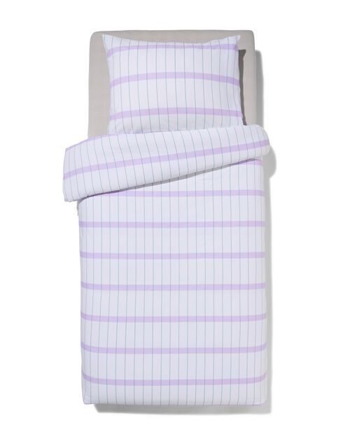 housse de couette en coton doux 140x200/220 blocs lilas