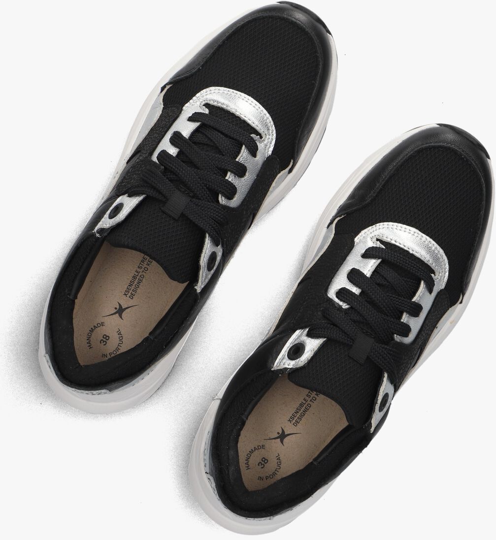 zwarte xsensible lage sneakers golden gate lady