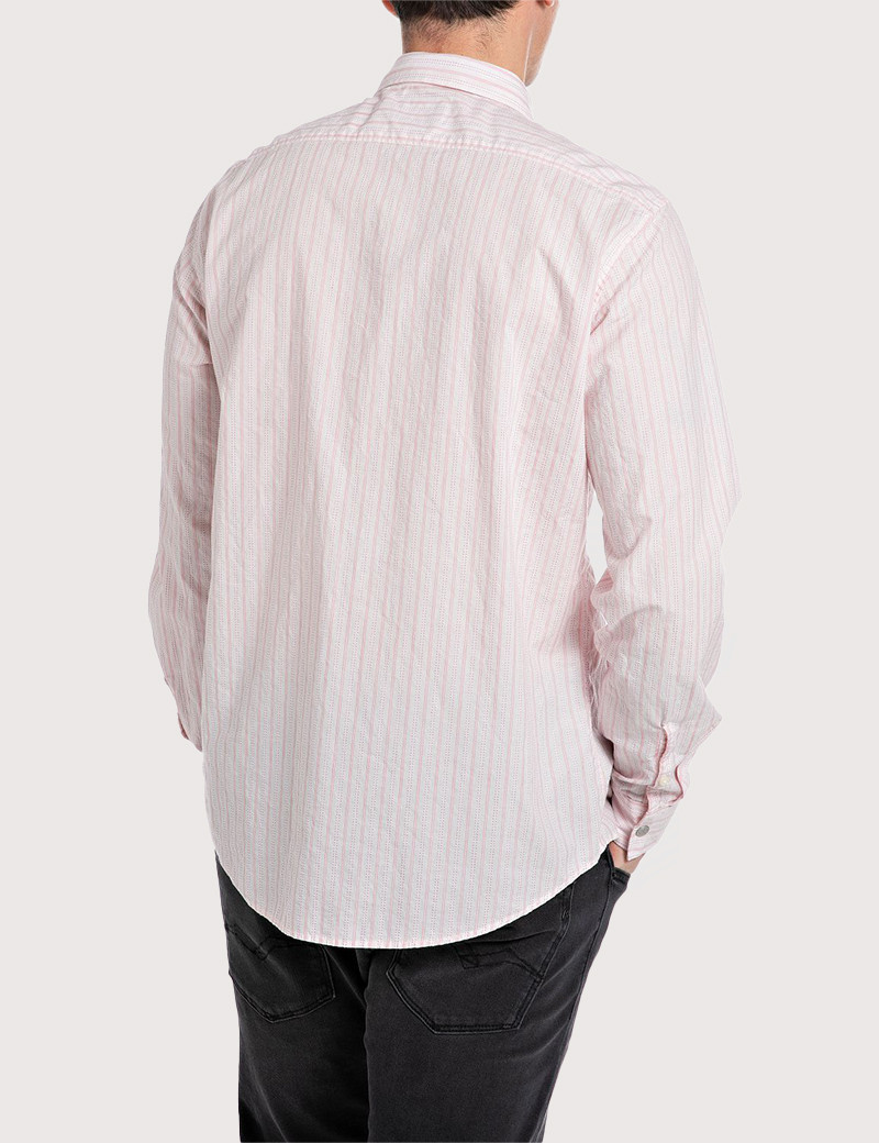 REPLAY CHEMISE HOMME REGULAR ROSE PÂLE