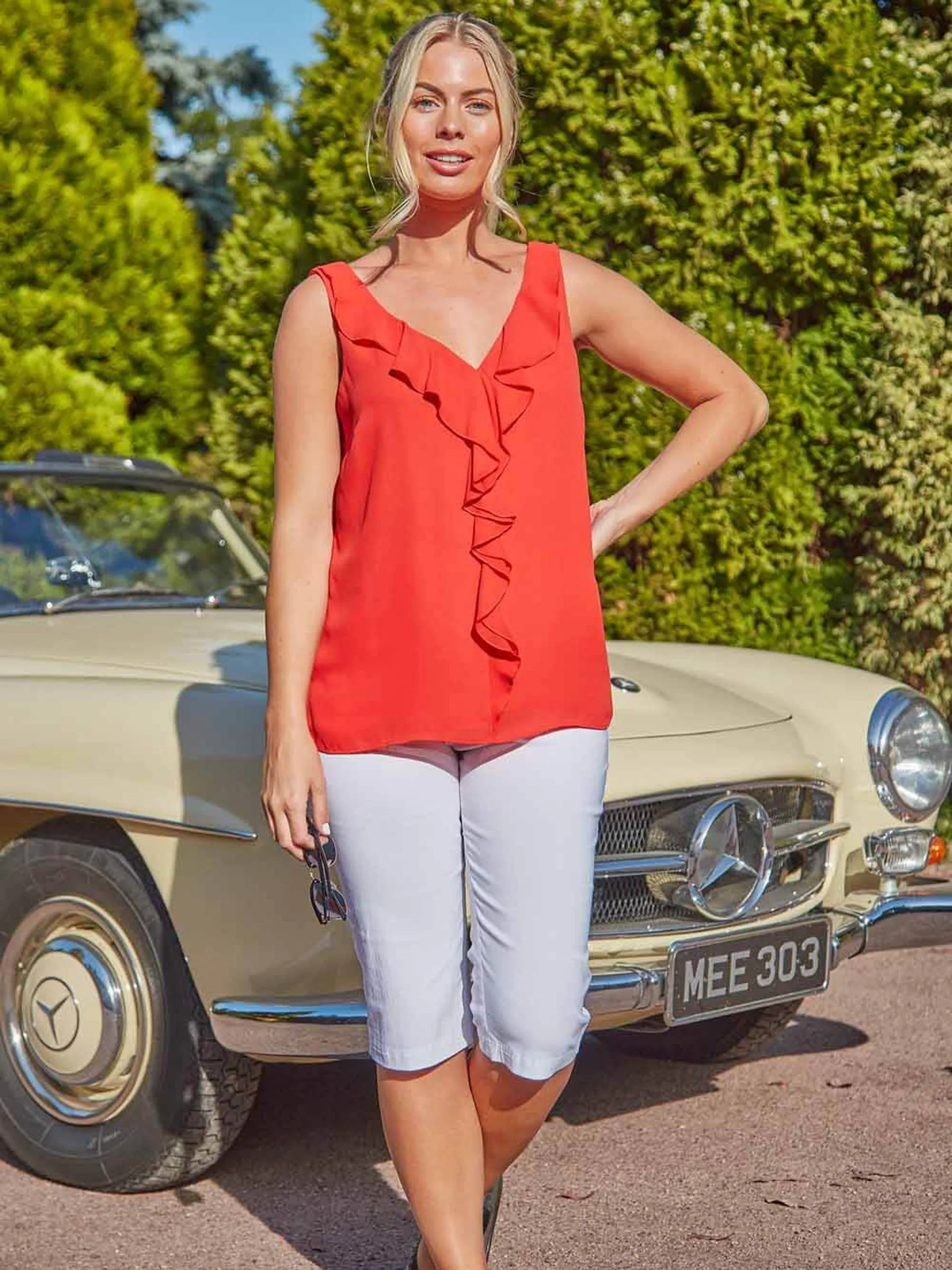 Wit - Roman - Knielange stretchshort