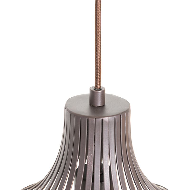 Moderne hanglamp bruin langwerpig 3-lichts - Saffira