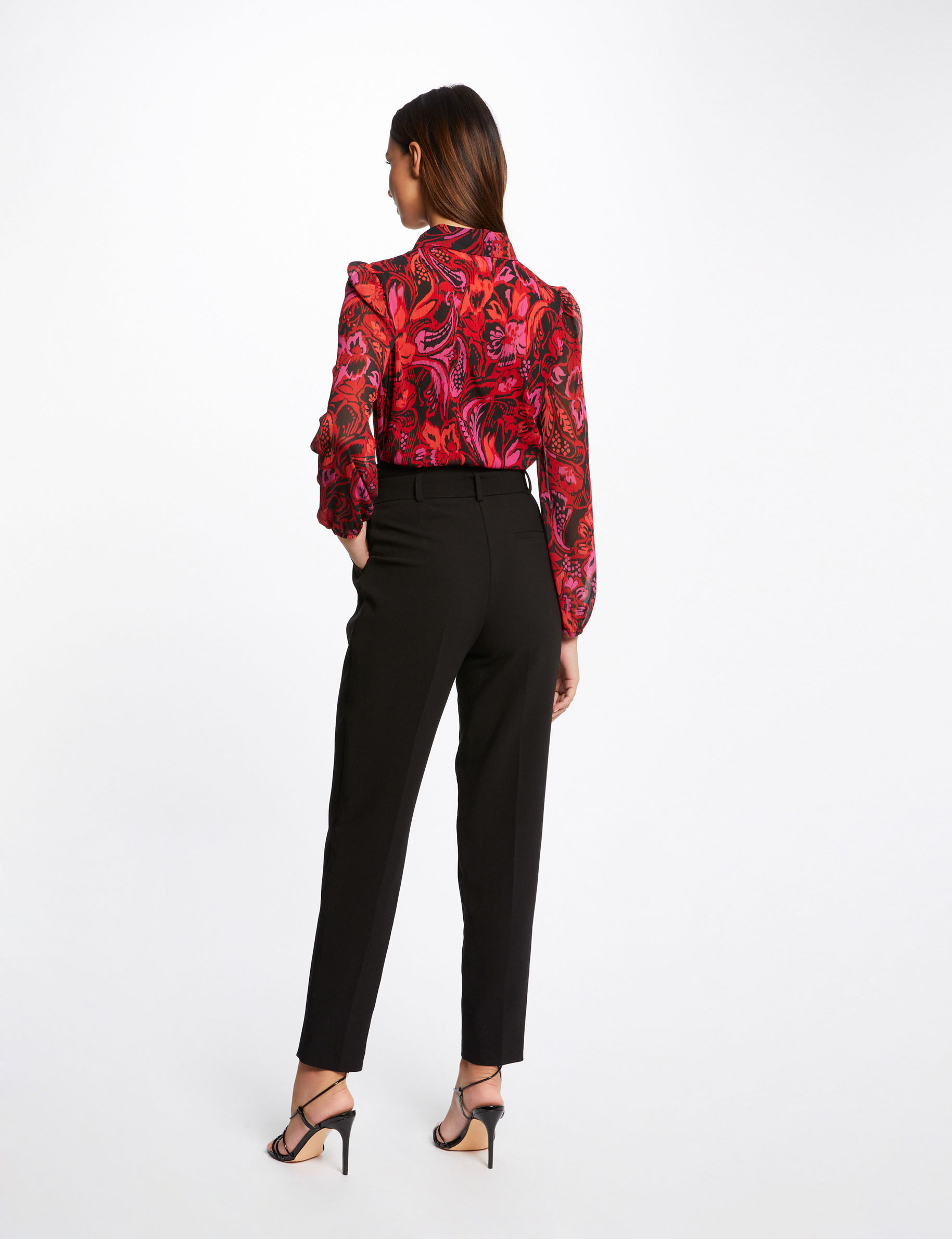 Chemise manches longues imprimé végétal multico femme - multico