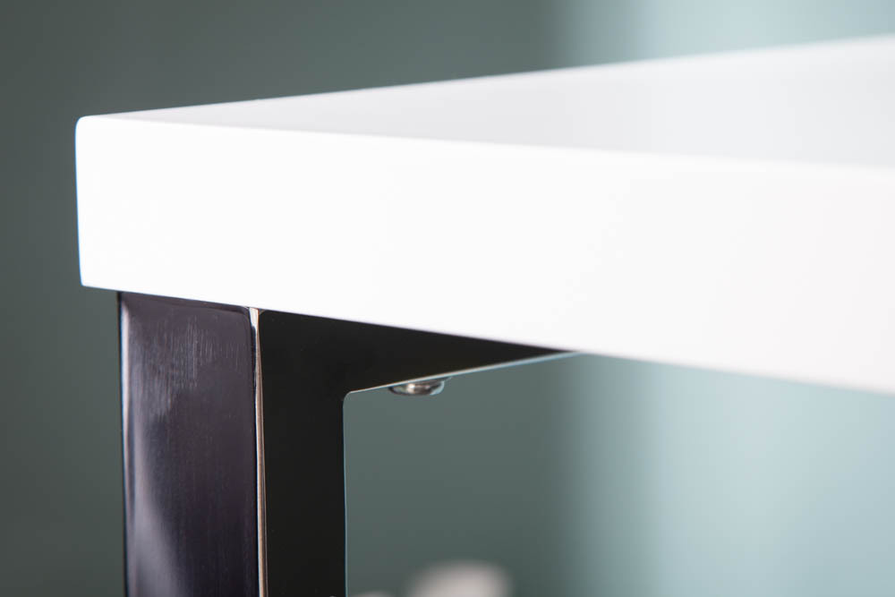 Moderner Schreibtisch WHITE DESK 120cm weiß Hochglanz Bürotisch