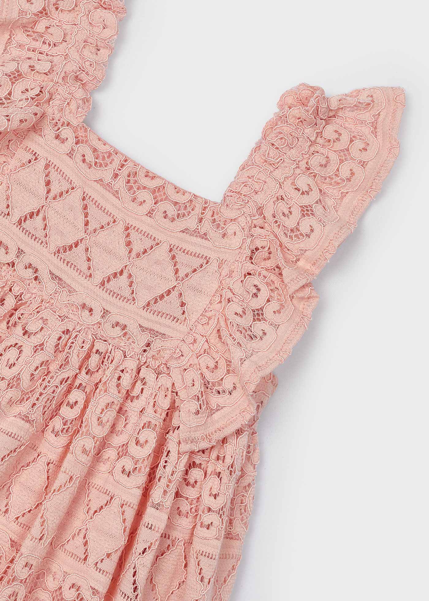 Vestido de crochê para meninas, branco-creme