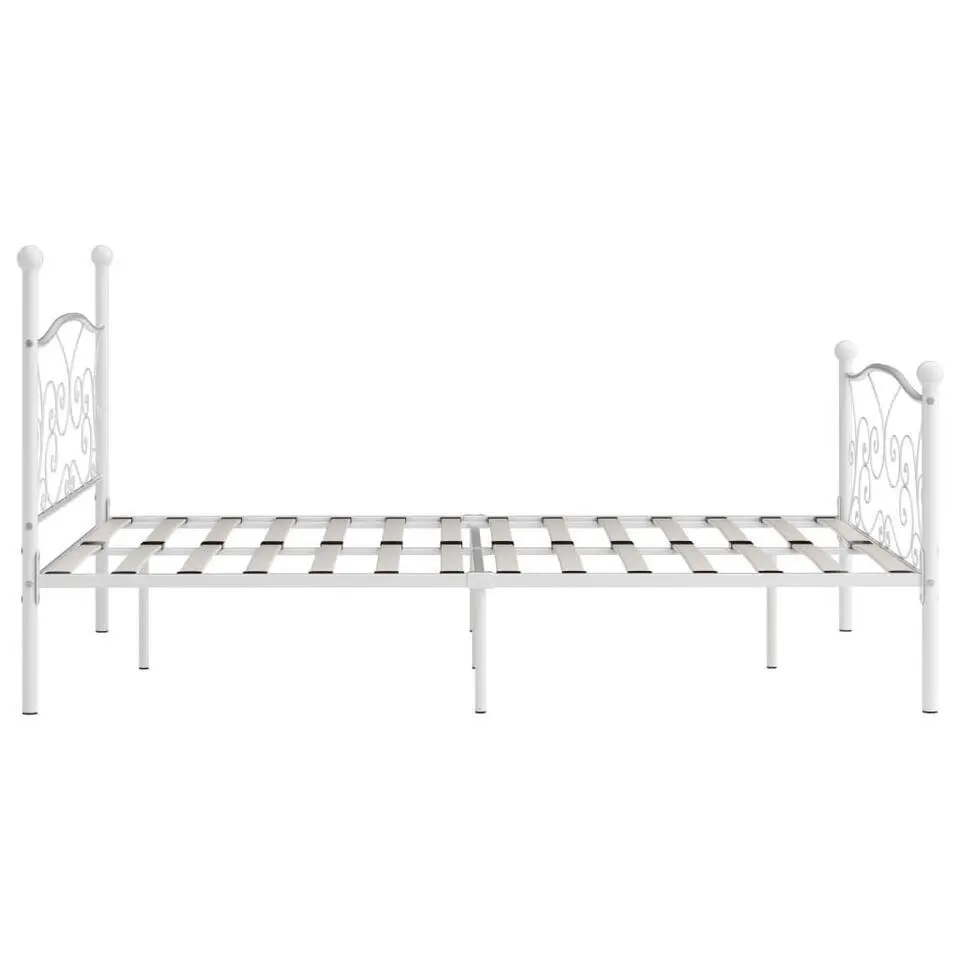 vidaXL - Metalen bed frame met hoofd- en voeteneinde - Wit - 120x200 cm