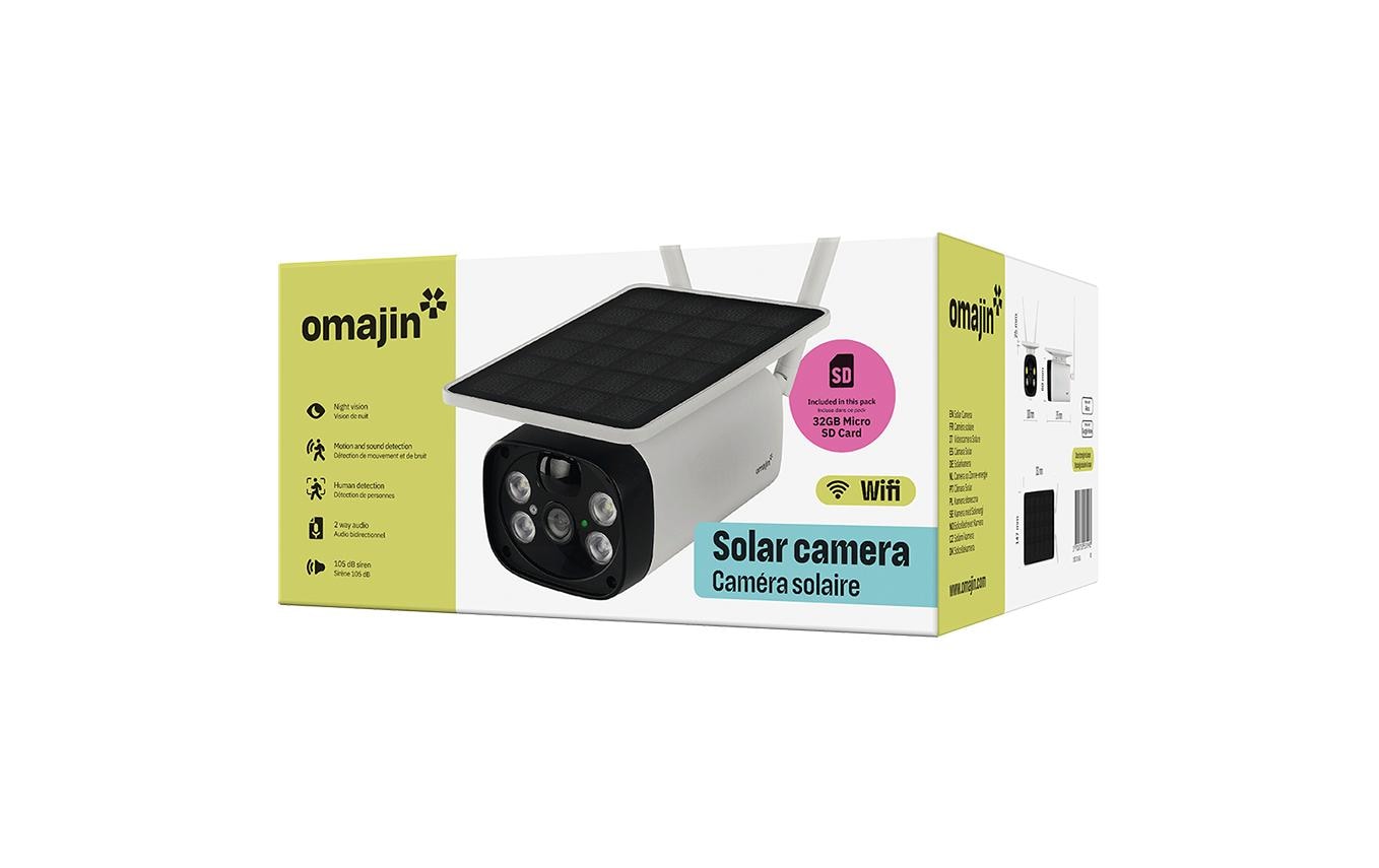 Netzwerkkamera OMA-OSC-01-EU Solar/Akku/HD/Alarmsystem<br>Intelligente Überwachungskamera mit Bewegungserkennung, wetterfest und sicher – rund um die Uhr Schutz für Ihr Zuhause