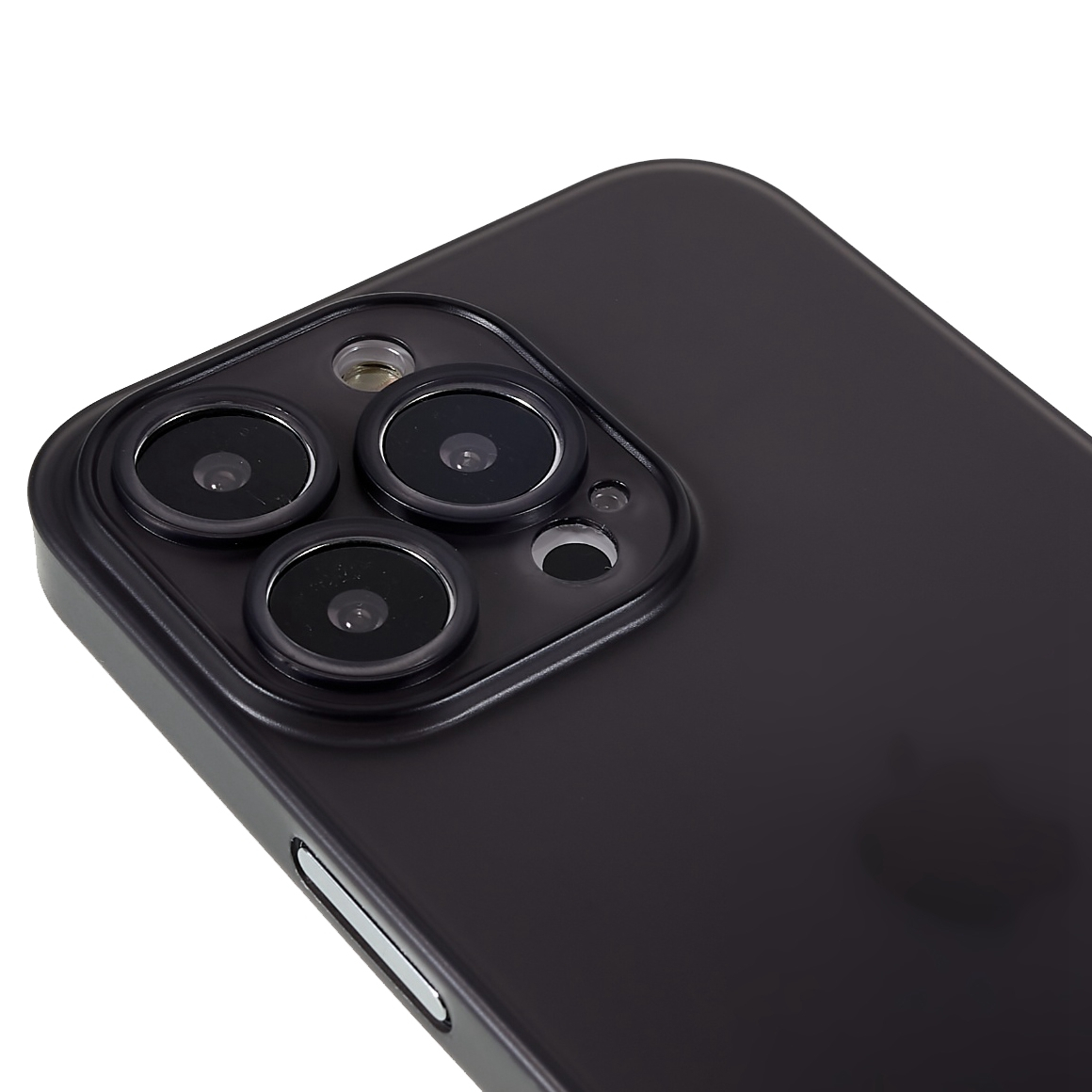 iPhone 13 Pro Kunststoff Hülle Case Ultra Thin 0.45 mm - Schwarz / Transparent (Matt)