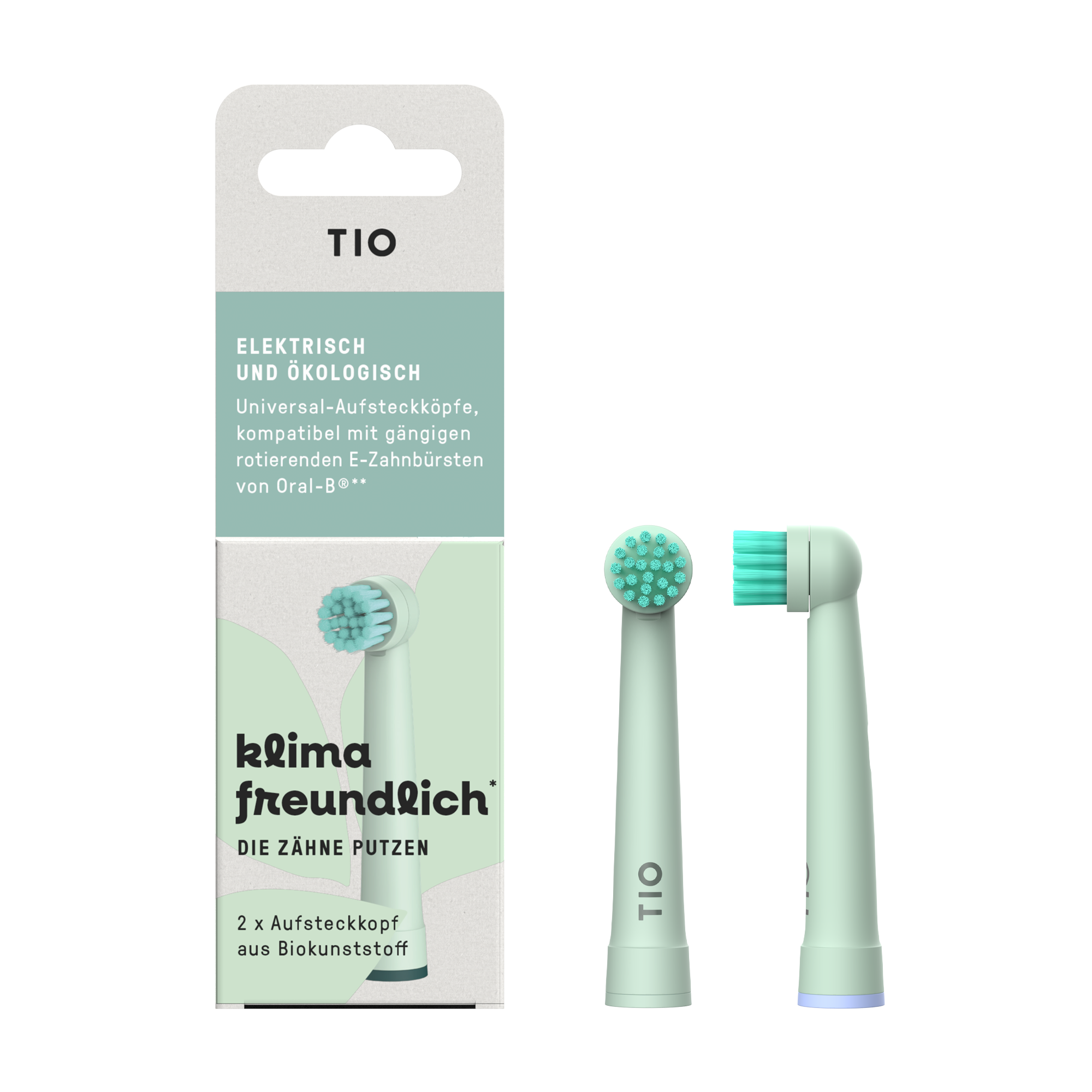 TIO  TIOMATIK Aufsatz für elektrische Zahnbürsten, 2 Stk