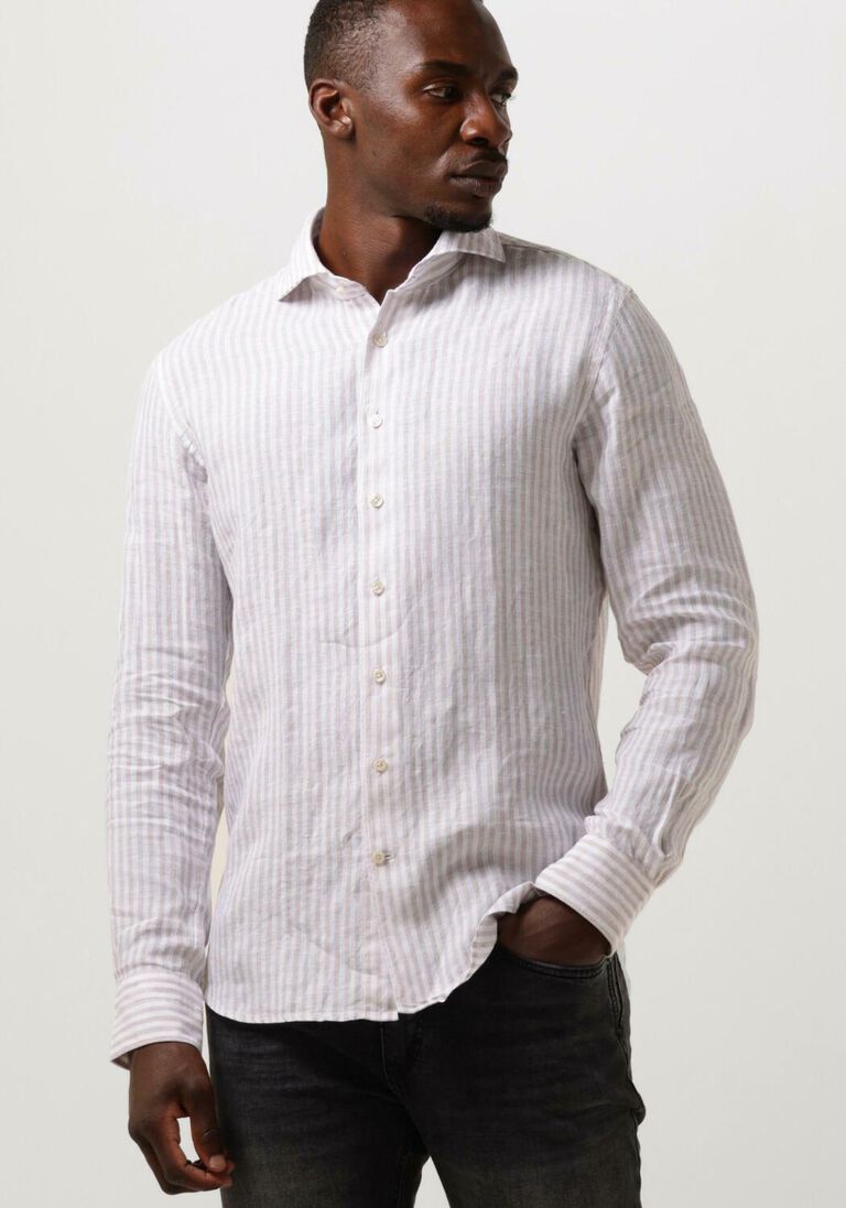 PROFUOMO beige profuomo casual overhemd ppuh10026