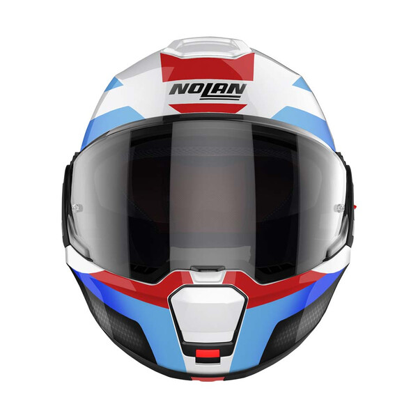 Nolan - Casque N120-1 Subway N-Com Blanc / Bleu / Rouge / Noir / Brillant