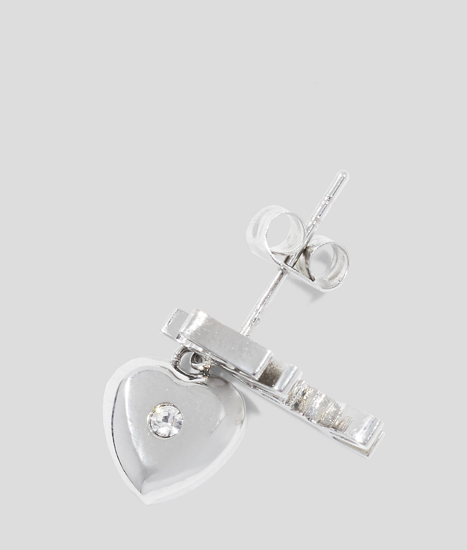 Boucle d'oreille en forme de cœur KARL Signature - Argent