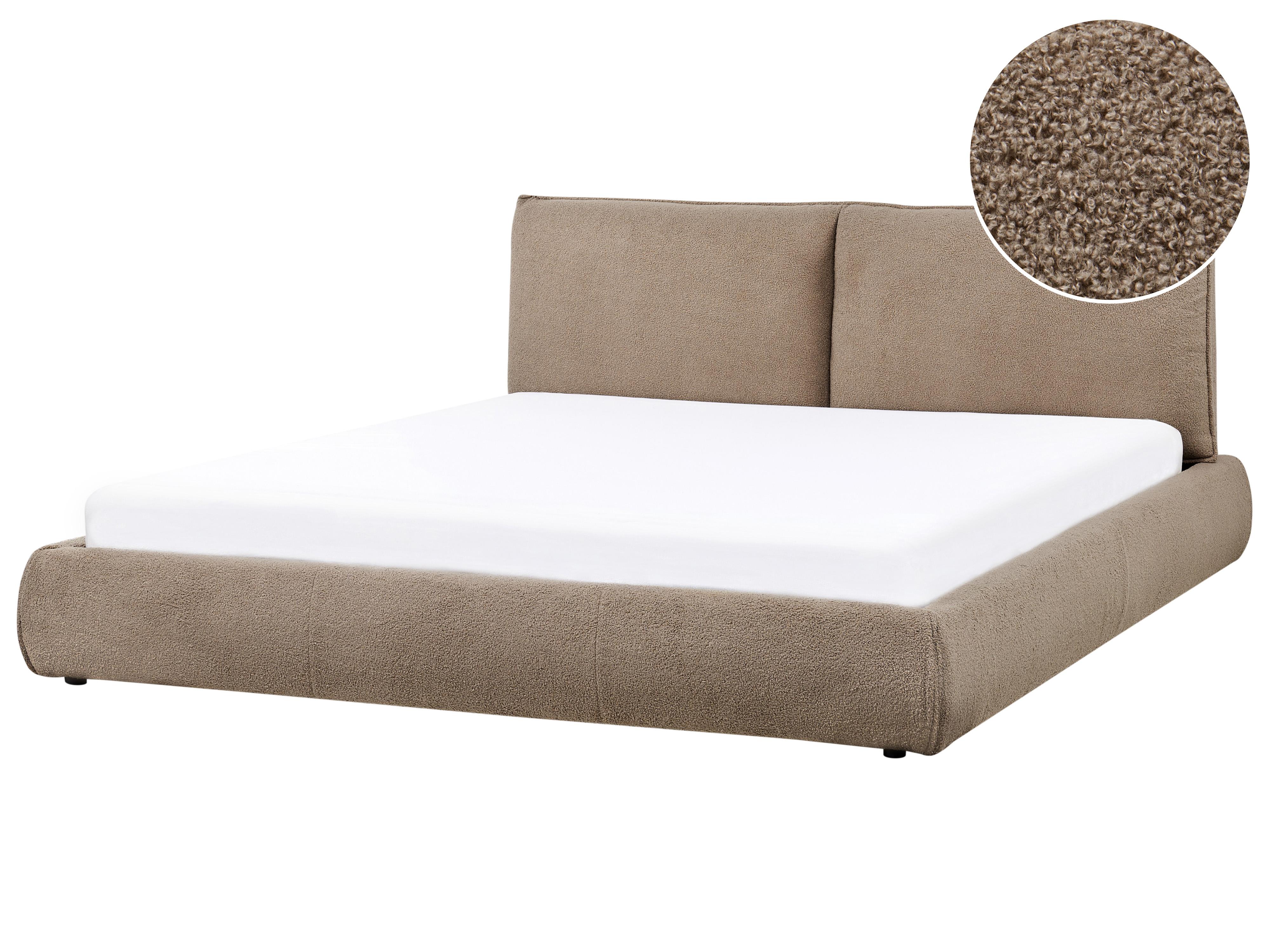Bed Bouclé VINAY 180 x 200 cm Bruin