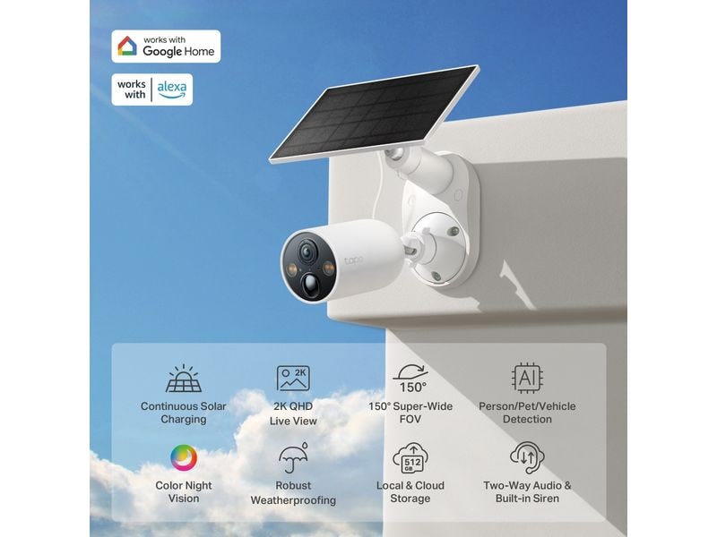 TP-Link Netzwerkkamera Tapo C425 inkl. Solarpanel Tapo A201 Solarbetriebenes Sicherheitskamera-Kit