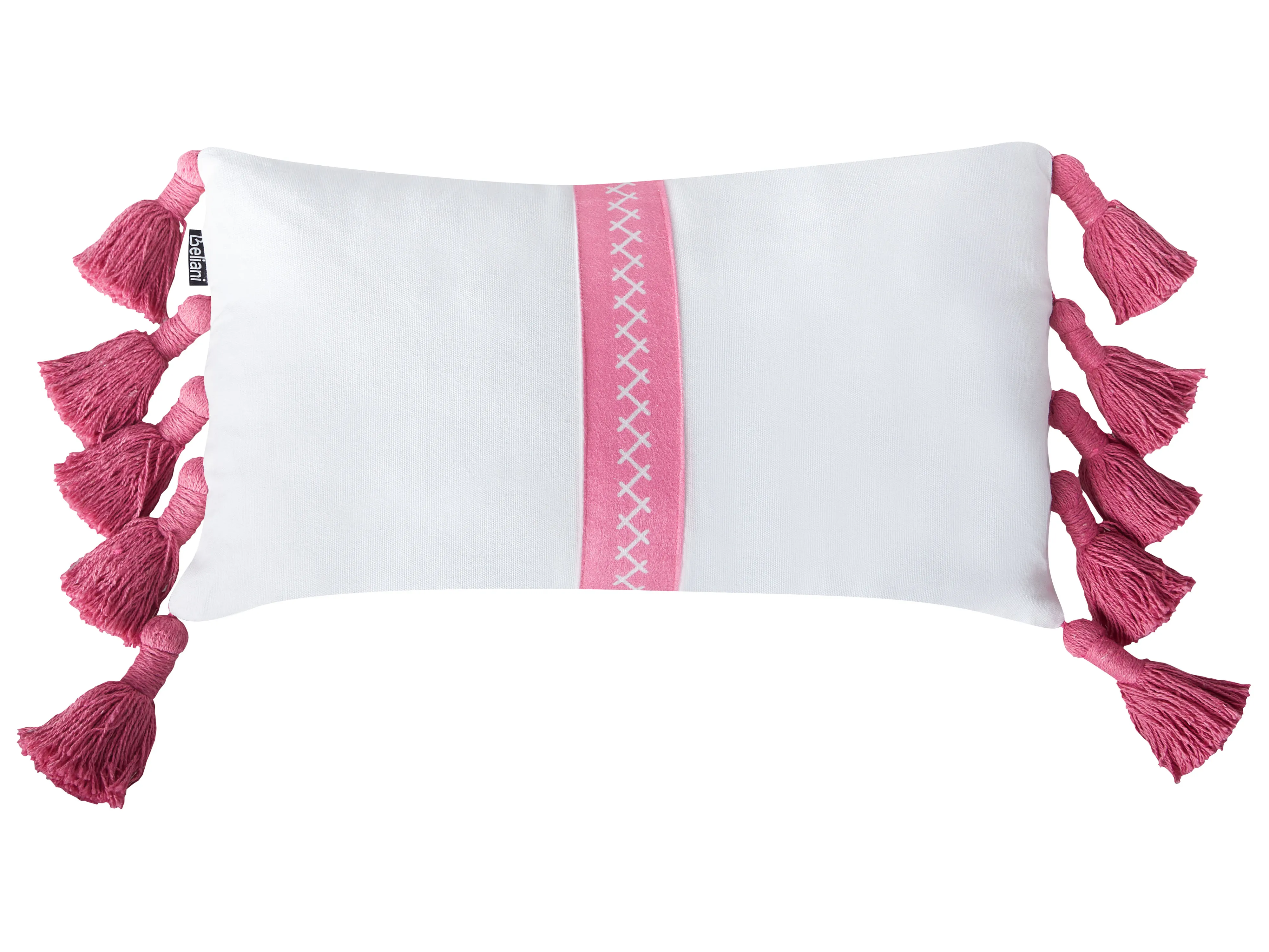Set van 2 sierkussens LOVELY Katoen 30 x 50 cm Wit Roze