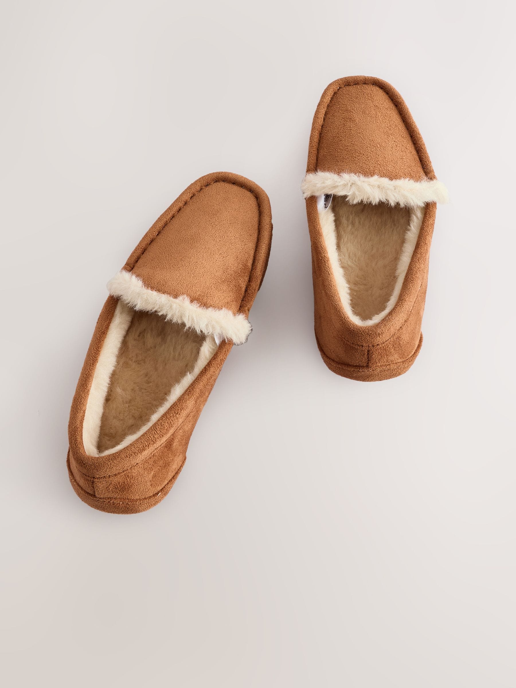Lichtbruin - Behaaglijke pantoffels met mocassin