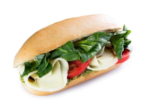 Pappudia Baguette mit Mozzarella, Tomate und Basilikumpesto