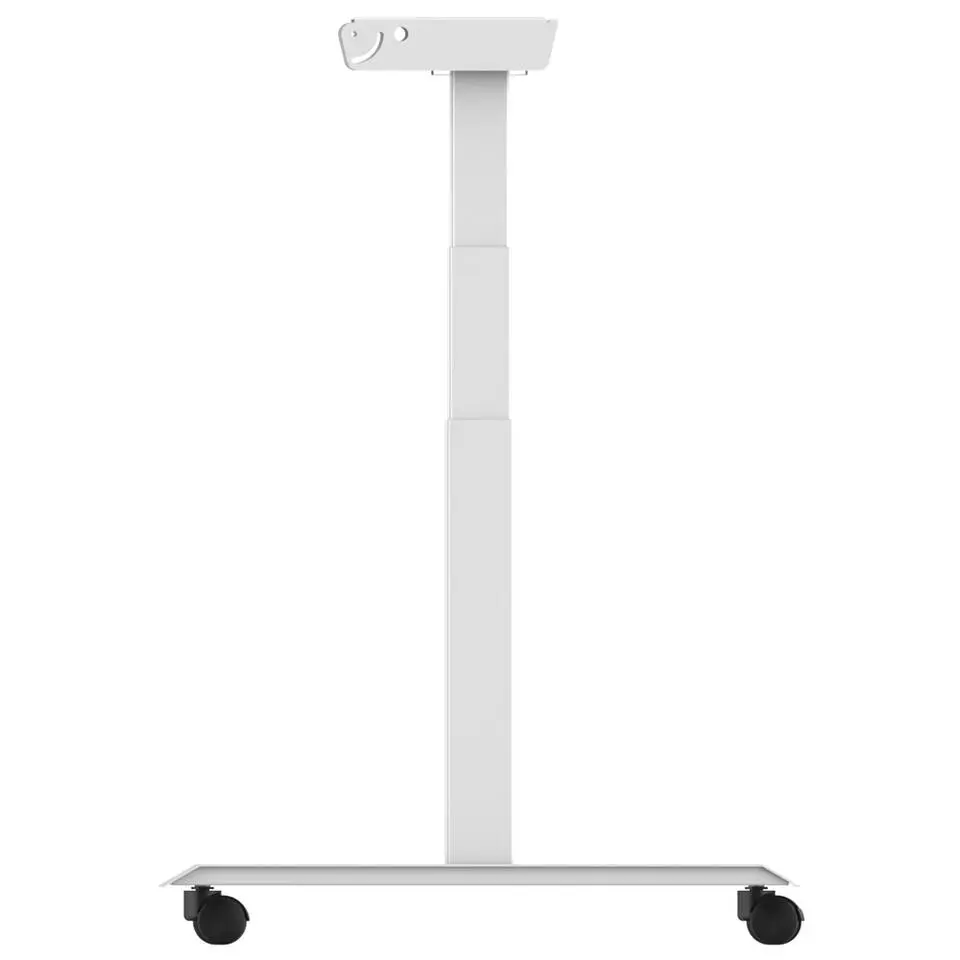 Elektrisch verstelbaar, opklapbaar en verrijdbaar bureau - 160x80 cm - Wit fram