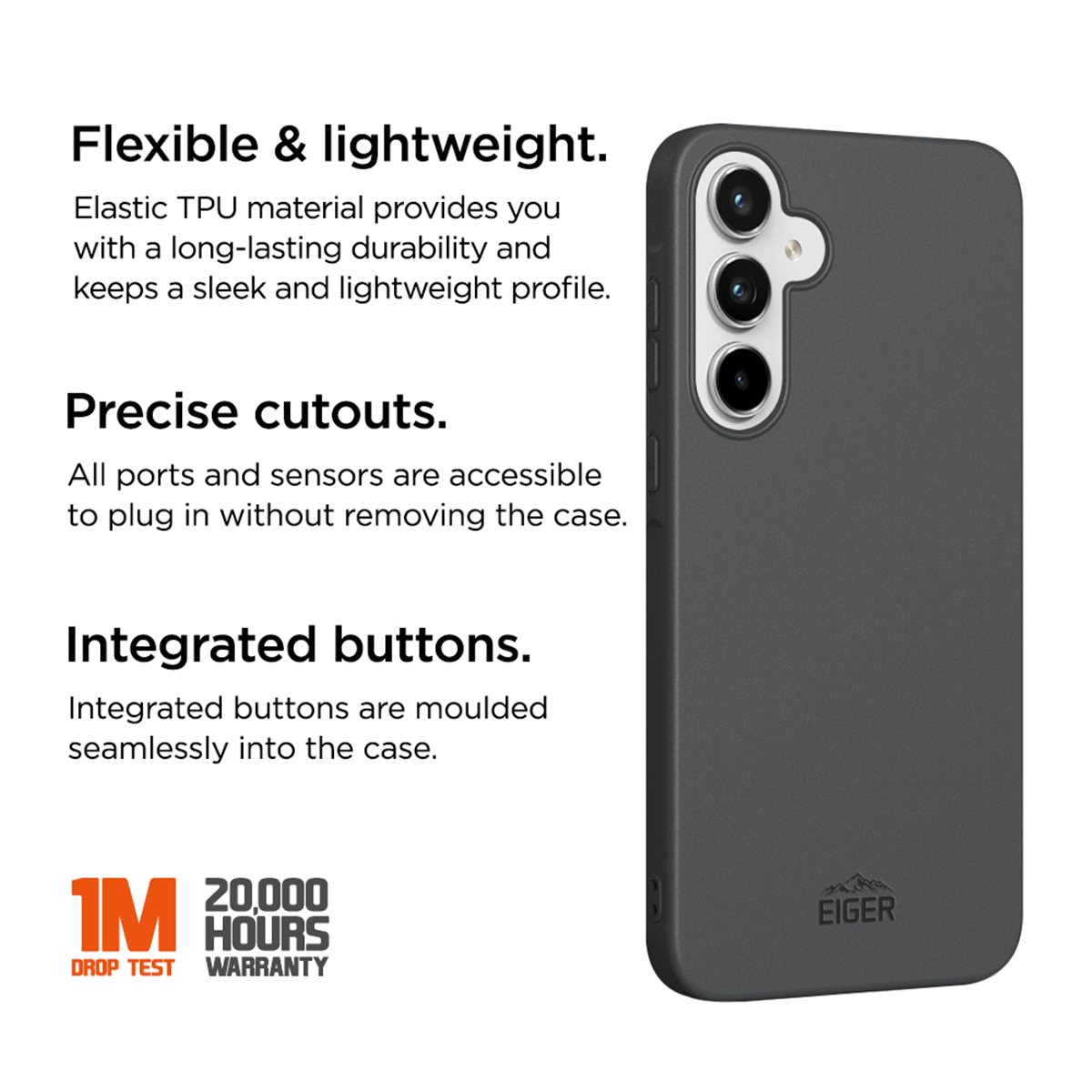 Samsung Galaxy A55 Grip Case Gummi Schutzhülle (EGCA00582)  - Schwarz