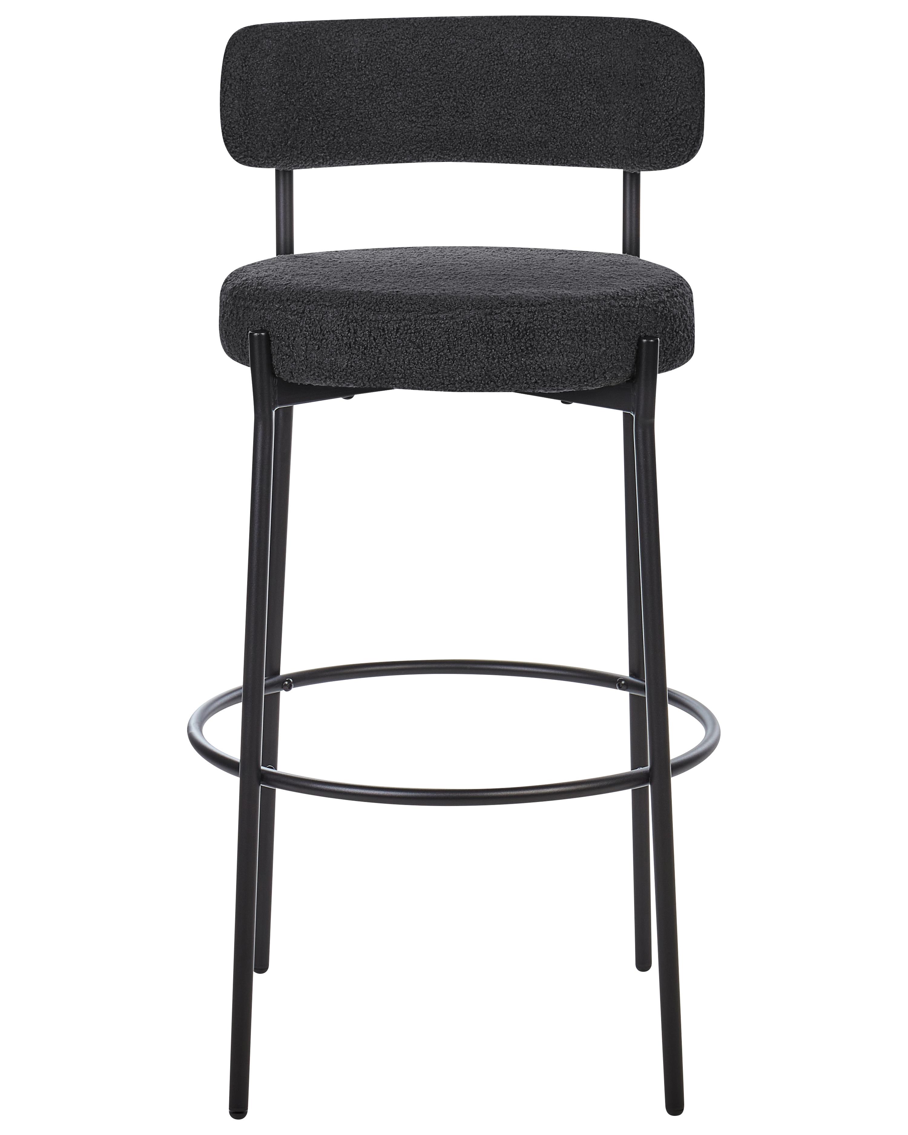 Set van 2 barstoelen ALLISON Bouclé Zwart