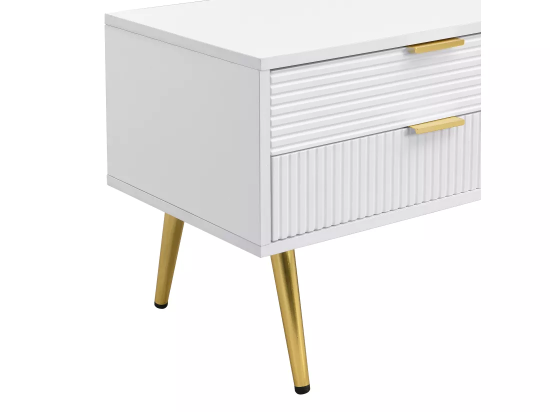 Meuble TV moderne 170 cm - avec 2 tiroirs et 2 portes - Blanc