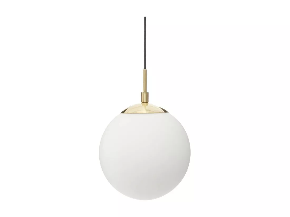 Luminaire Suspension Boule en Verre Blanc D 20 cm