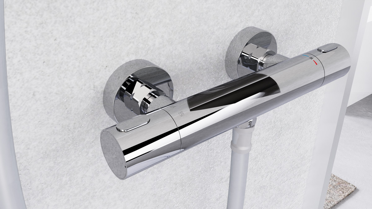 Schutte Los angeles thermostatische douchekraan chroom