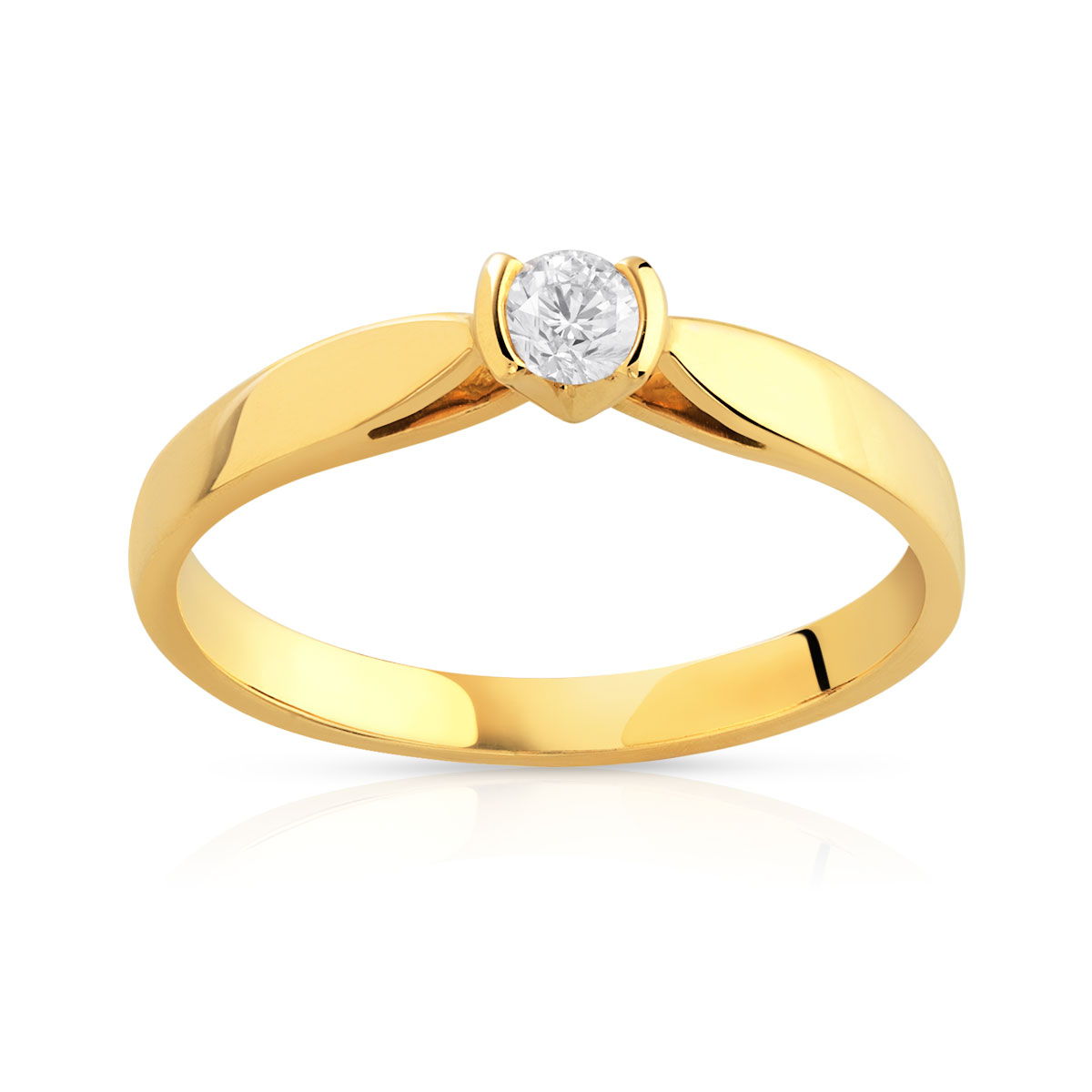 Solitaire or 750 diamant 0.10 carat H/P1