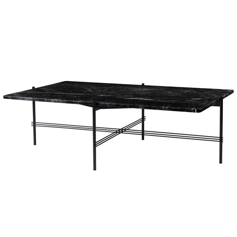 Gubi TS salontafel 130x80 zwart/zwart marmer
