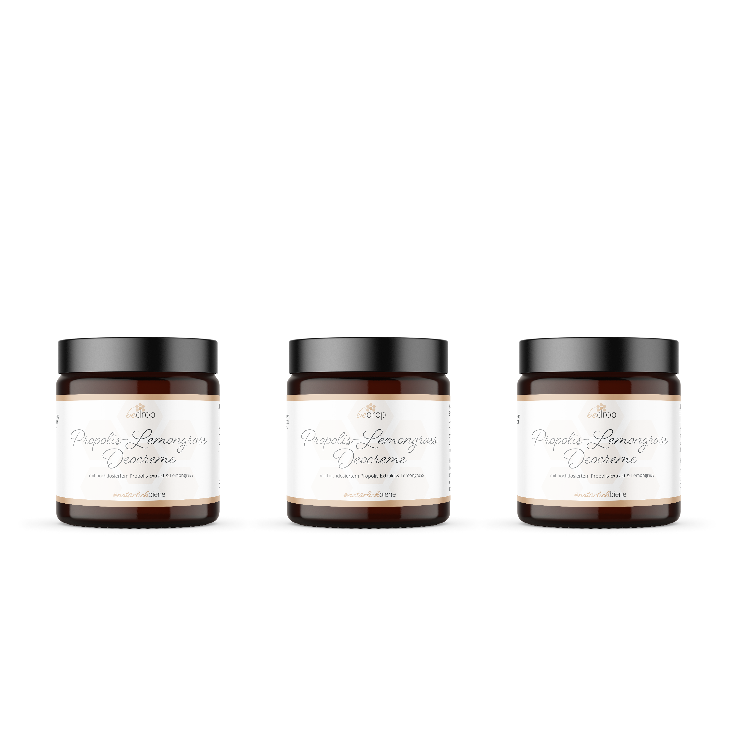 Vorteilsset: 3x Propolis Deocreme / Festes Deo mit Lemongrass -  30ml im 3er Set