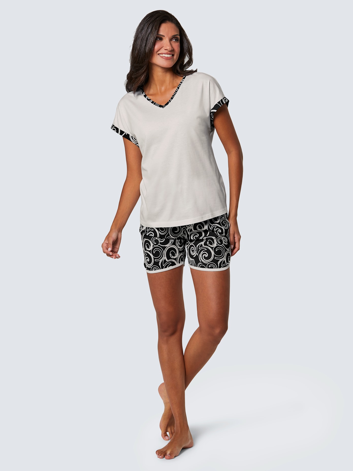 Pyjamas courts jersey fin