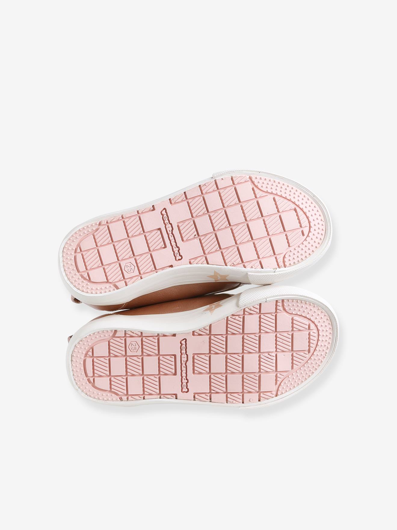 Tênis infantil feminino com fecho de velcro, ideal para pessoas com necessidades especiais que precisam de independência, rosa metálico claro.