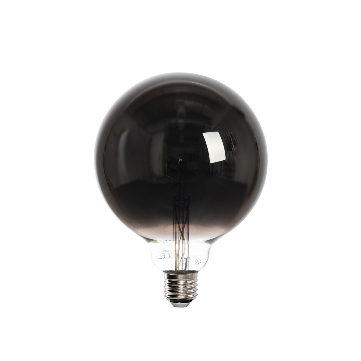 Smart E27 LED lamp G125 zwart 4W 60 lm 1800-3000K