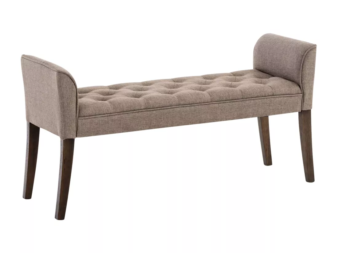 Banquette - Similicuir & Bois - Taupe - Cleopatra