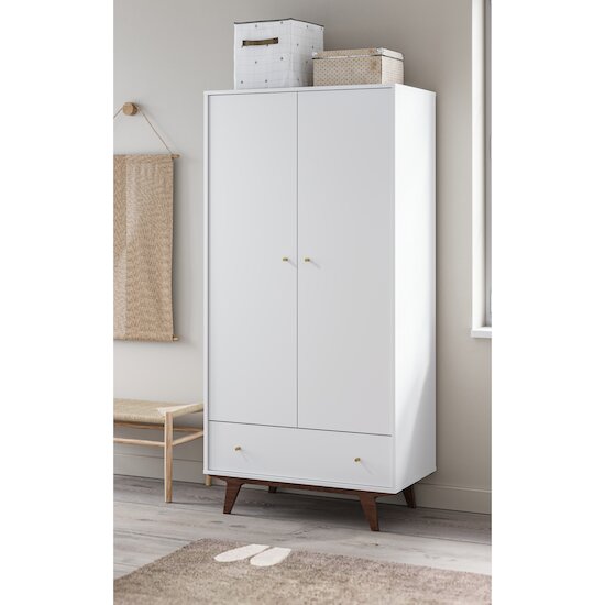 Mid Armoire 2 portes   Blanc/Noix        de               Vox