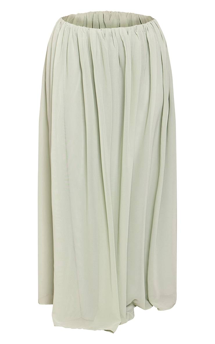 Vert Sauge Ensemble Jupe Longue En Mousseline Petite