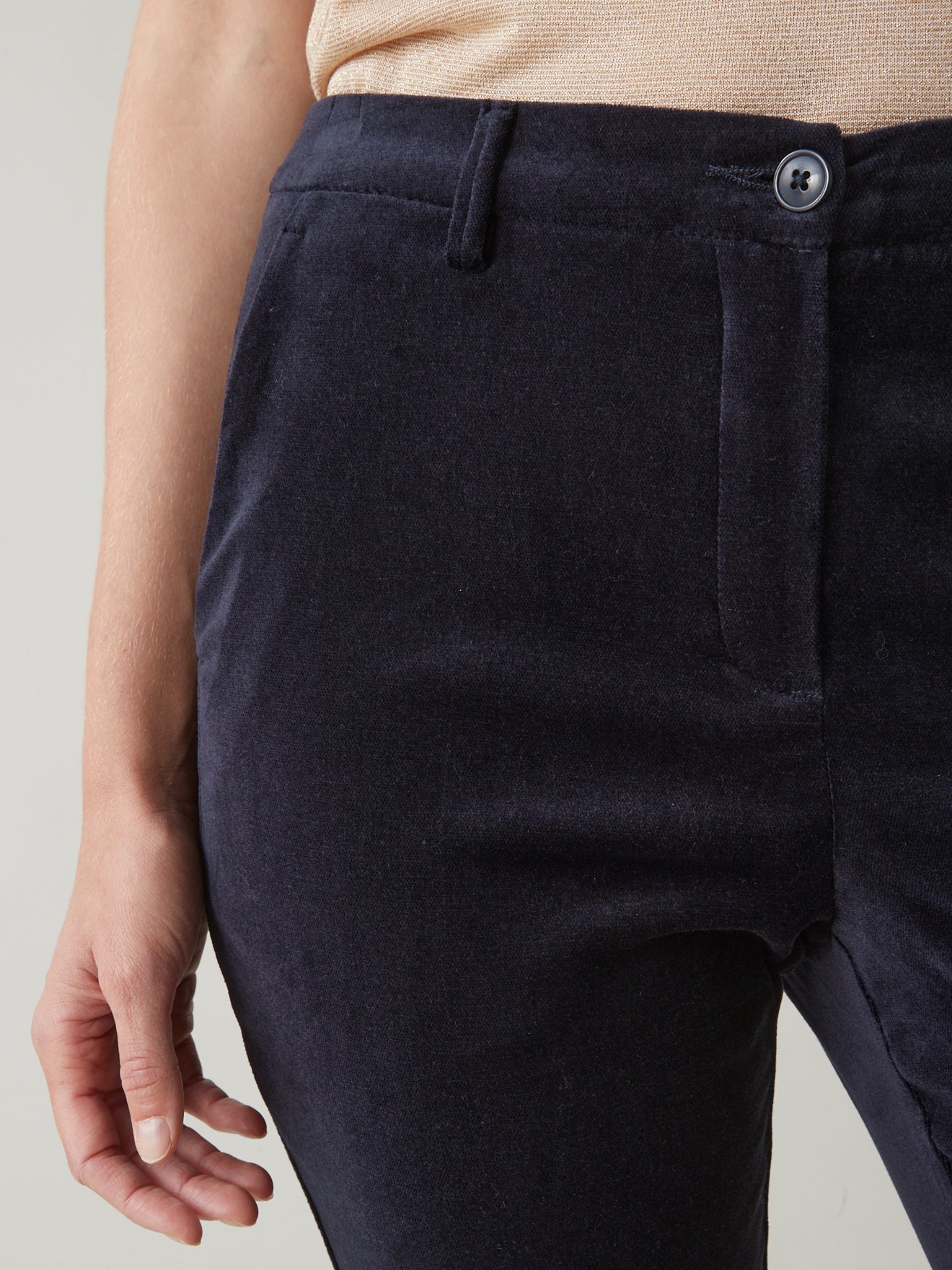 Pantalon cigarette velours uni femme Alice