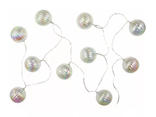 Guirlande - 10 Boules coquillage - L 165 cm - Transparent